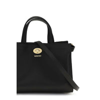 Burberry Cotswolds Check Top-Handle Bag — Black