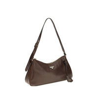 Prada Aimée Leather Shoulder Bag — Brown