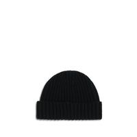 Prada Ribbed Wool Beanie — Black