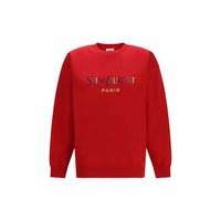Saint Laurent Paris Embroidered Sweatshirt — Multicolor