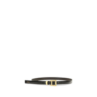 Versace Glossy Leather Logo Belt — Black