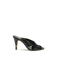 Versace Gianni Leather Mules — Black
