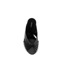 Versace Gianni Leather Mules — Black