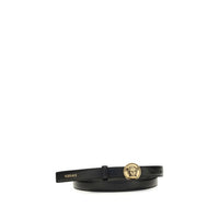 Versace 3D Medusa Buckle Leather Belt — Black