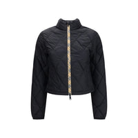 Burberry Bramford Quilted Check-Tape Jacket — Black