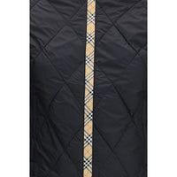 Burberry Bramford Quilted Check-Tape Jacket — Black