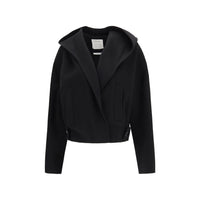 Max Mara Idoneo Wool Shawl-Collar Jacket — Black