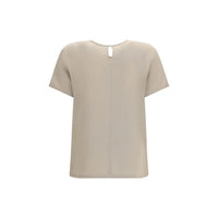 Max Mara Pagano Silk T-Shirt — Beige