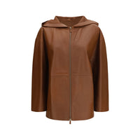 Max Mara Cinoso Leather Jacket — Brown