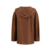Max Mara Cinoso Leather Jacket — Brown
