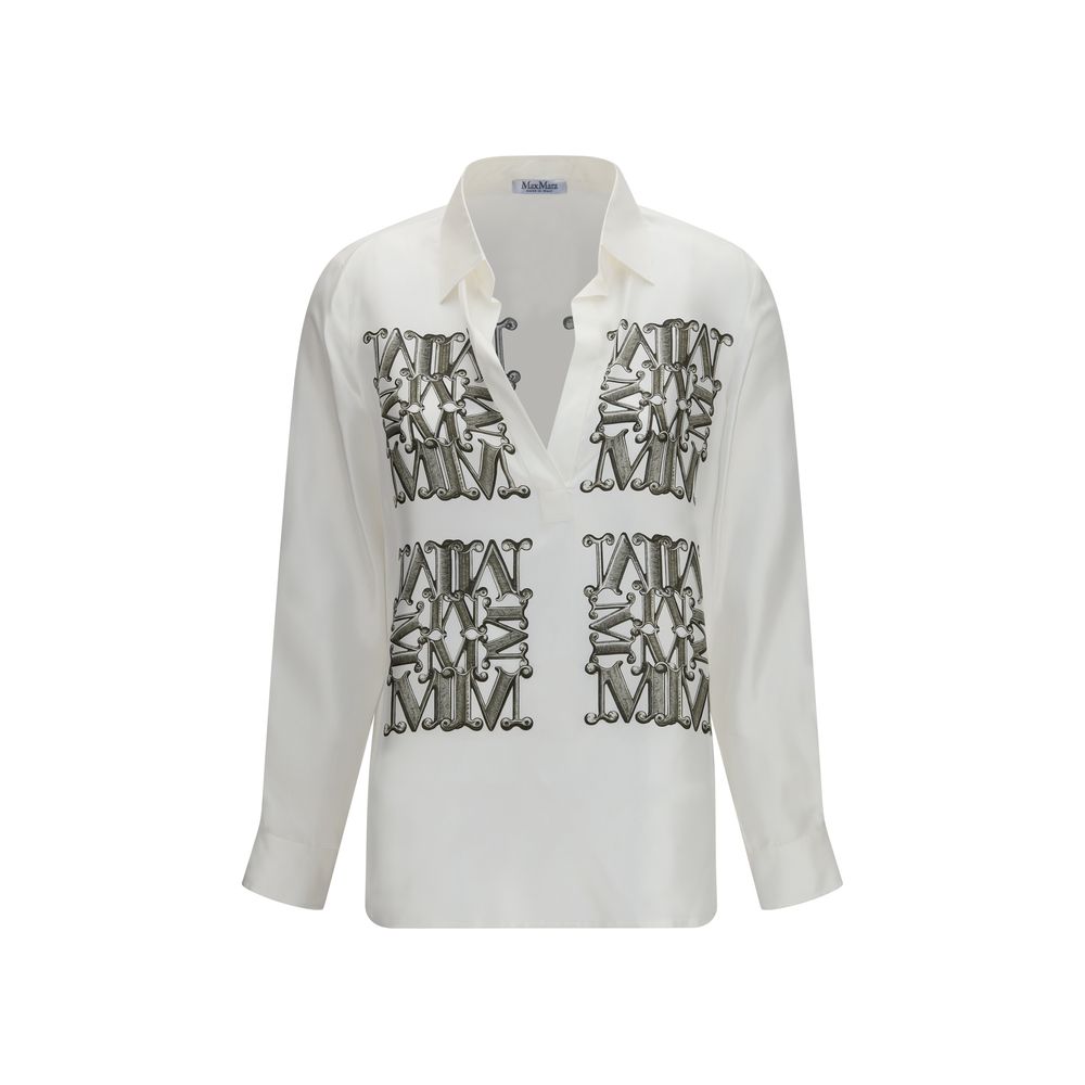 Max Mara MaxMarabesque Print Silk Shirt — White