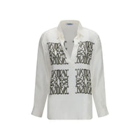 Max Mara MaxMarabesque Print Silk Shirt — White