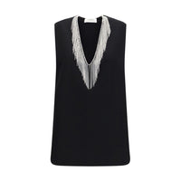 Max Mara Faglia Crystal-Embellished Top — Black