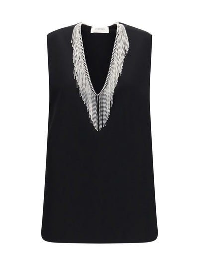 Max Mara Faglia Crystal-Embellished Top — Black