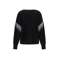 Max Mara Pagine Crystal-Embellished Wool Cardigan — Black