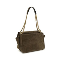 Saint Laurent Niki Tripouch Suede Shoulder Bag — Bicolor