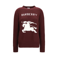 Burberry Knight Motif Wool-Cashmere Sweater — Bordeaux