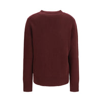 Burberry Knight Motif Wool-Cashmere Sweater — Bordeaux