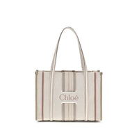 Chloé Woody Loop Canvas Tote — Beige