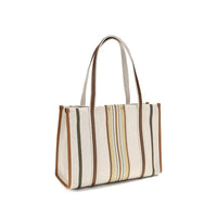 Chloé Woody Loop Canvas Tote — Beige
