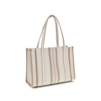 Chloé Woody Loop Canvas Tote — Beige