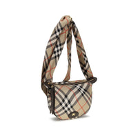 Burberry Ribbon Silk Check Shoulder Bag — Beige