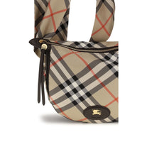 Burberry Ribbon Silk Check Shoulder Bag — Beige