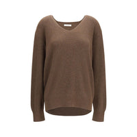 The Row Phef Cotton-Cashmere Sweater — Brown