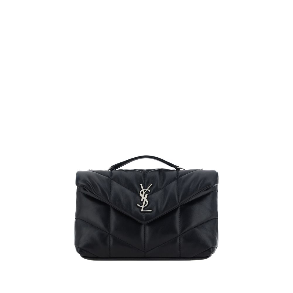 Saint Laurent Mini Lambskin Crossbody Bag — Black