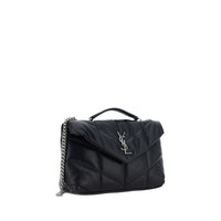 Saint Laurent Mini Lambskin Crossbody Bag — Black