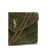 Saint Laurent LouLou Puffer Toy Suede Shoulder Bag — Bicolor