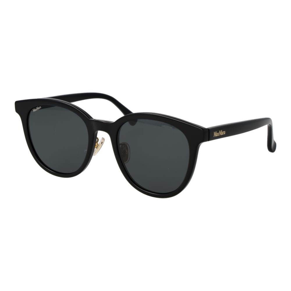Max Mara Acetate Panto Sunglasses — Black