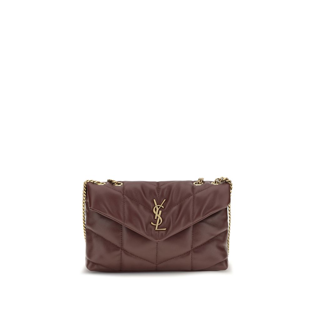 Saint Laurent Puffer Toy Lambskin Shoulder Bag — Bordeaux