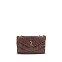 Saint Laurent Puffer Toy Lambskin Shoulder Bag — Bordeaux