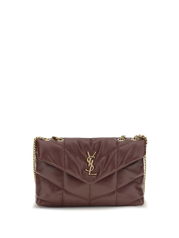 Saint Laurent Puffer Toy Lambskin Shoulder Bag — Bordeaux