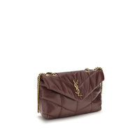 Saint Laurent Puffer Toy Lambskin Shoulder Bag — Bordeaux