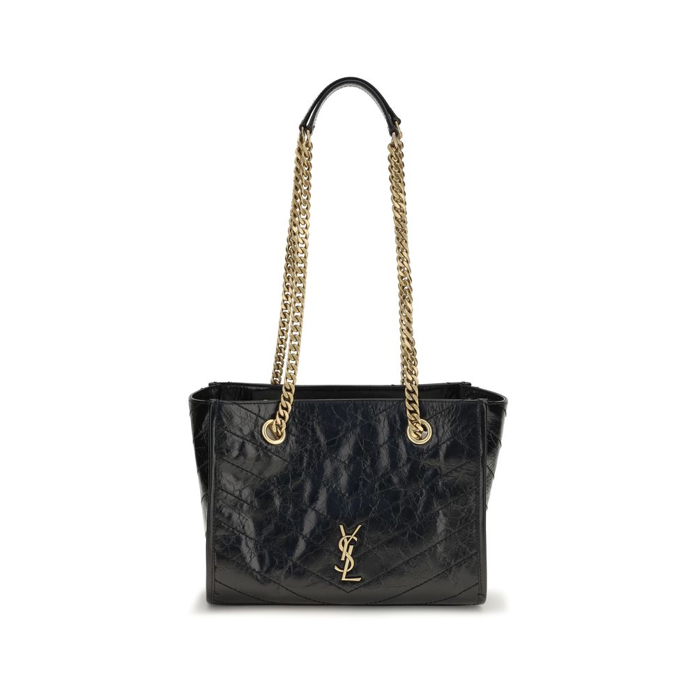 Saint Laurent Small Niki Leather Tote Bag — Black