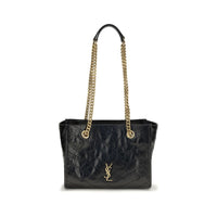 Saint Laurent Small Niki Leather Tote Bag — Black