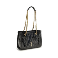 Saint Laurent Small Niki Leather Tote Bag — Black