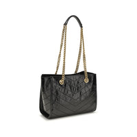 Saint Laurent Small Niki Leather Tote Bag — Black