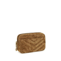 Saint Laurent Camera LouLou Suede Shoulder Bag — Brown