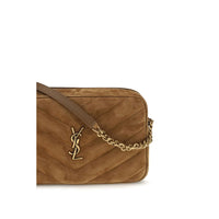 Saint Laurent Camera LouLou Suede Shoulder Bag — Brown