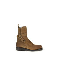 Burberry Suede Lace-Up Boots — Brown
