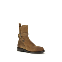Burberry Suede Lace-Up Boots — Brown