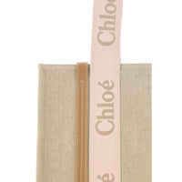 Chloé Woody Linen Shoulder Bag — Brown