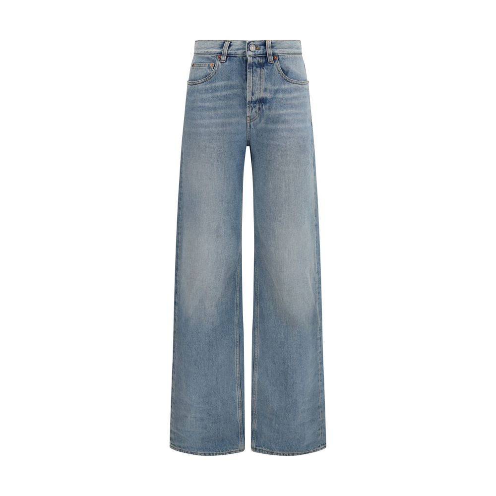Saint Laurent 90's Wide-Leg Jeans — Blue