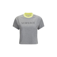 Versace Logo Cotton T-Shirt — Gray