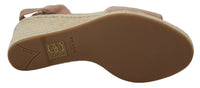 Prada Suede Ankle-Strap Wedge Sandal — Pink