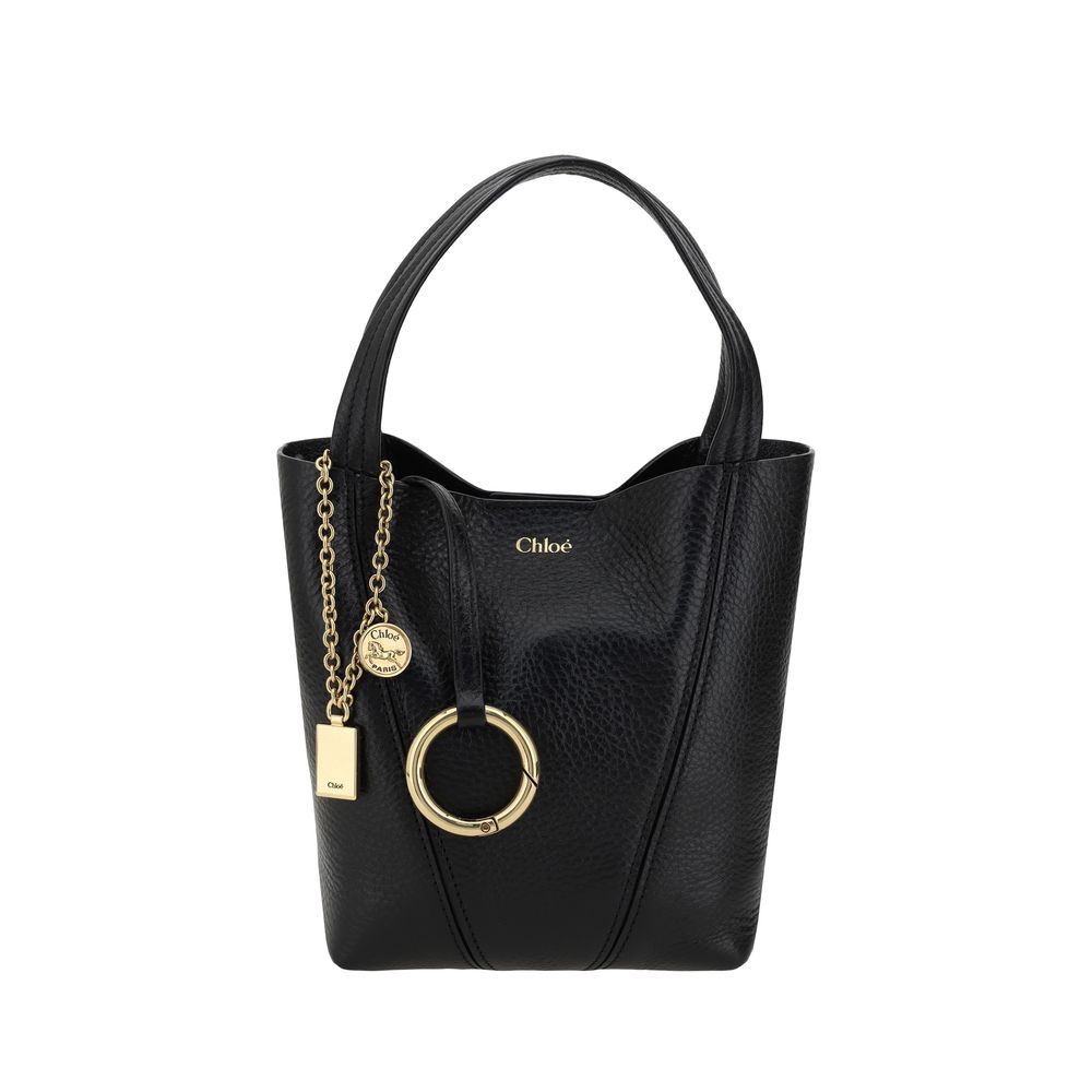 Chloé Spin Chain Shoulder Bag — Black