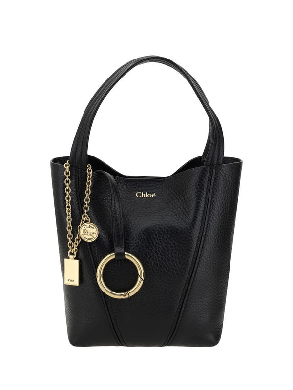 Chloé Spin Chain Shoulder Bag — Black